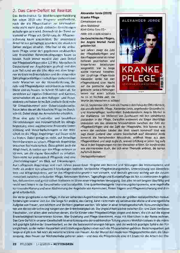 Vorschauseite 2: WIR SIND ES WERT - VOM WERT DER PFLEGE