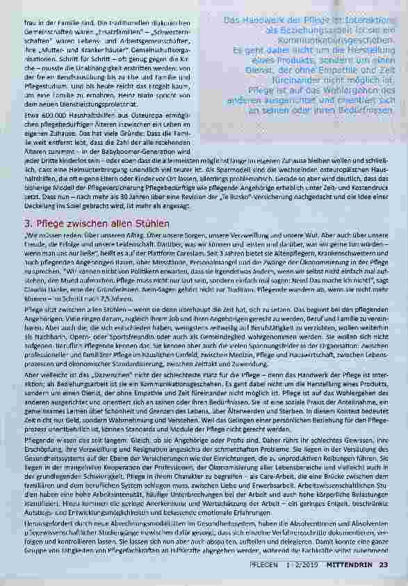 Vorschauseite 3: WIR SIND ES WERT - VOM WERT DER PFLEGE