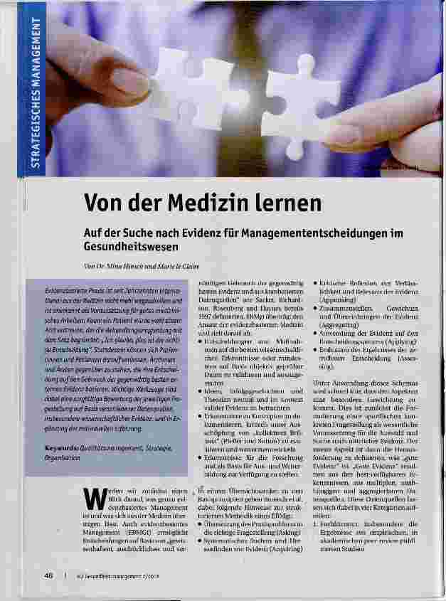 Vorschauseite 1: Von der Medizin lernen