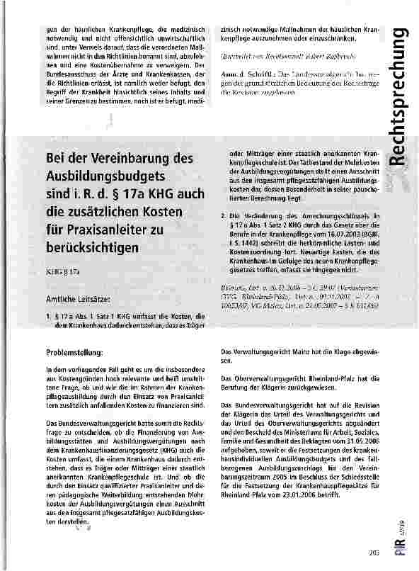 Vorschauseite 6: Intramuskuläre Injektionen nicht verschreibungs-pflichtiger Medikamente durch Pflegedienst sind zu erstatten