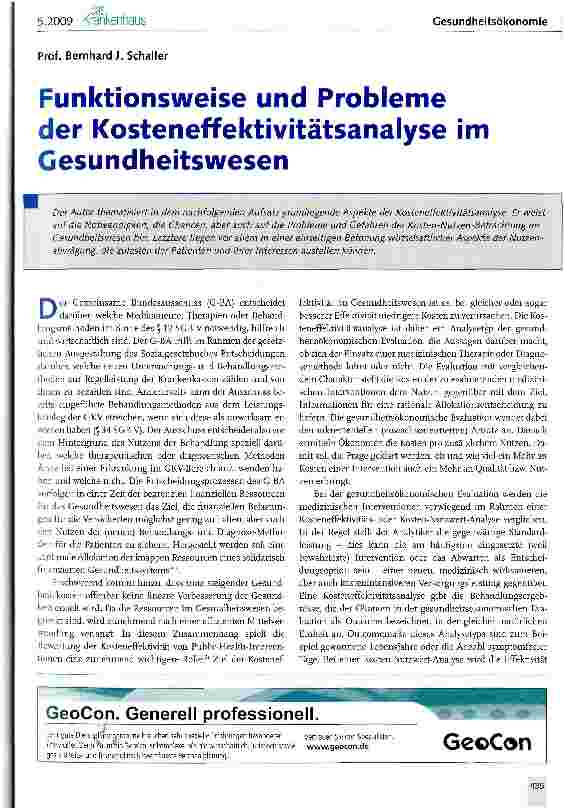 Vorschauseite 1: Funktionsweise und Probleme der Kosteneffektivitätsanalyse im Gesundheitswesen