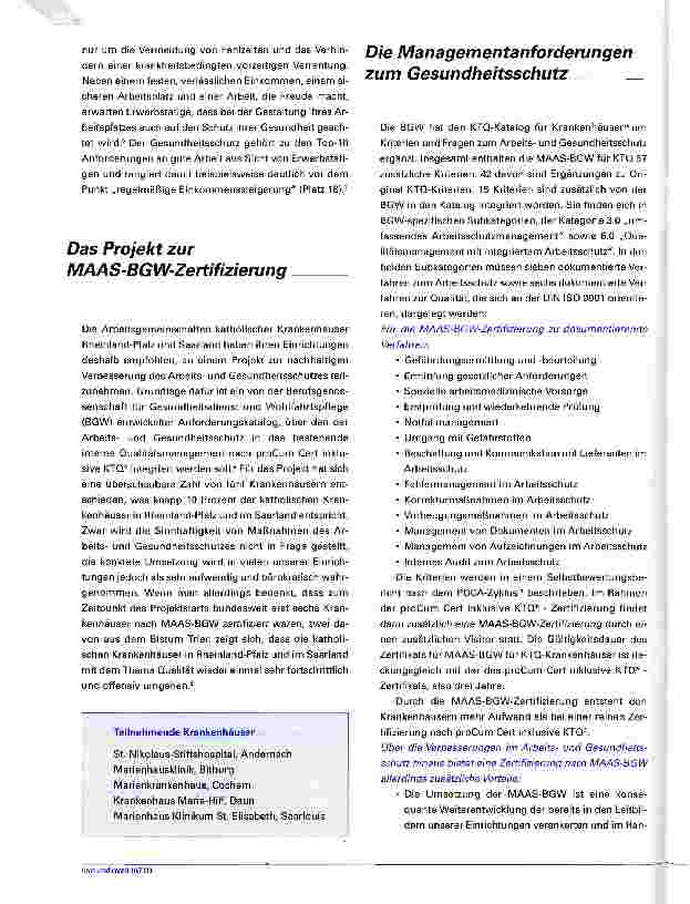 Vorschauseite 2: Arbeitsund Gesundheitsschutz —lohnt sich!