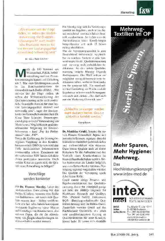 Vorschauseite 2: Können Vergütungsanreize die Qualität steigern?Welche Kriterien eignen sich, Qualität zu belegen?