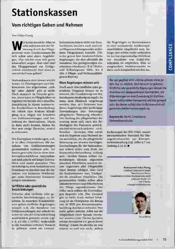 Vorschauseite 1: Stationskassen Vom richtigen Geben und Nehmen