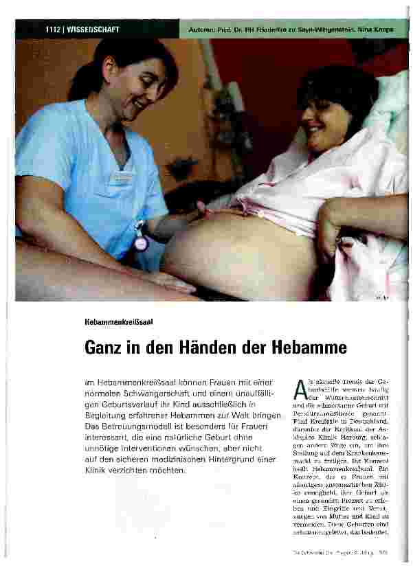 Vorschauseite 1: Ganz in den Händen der Hebamme