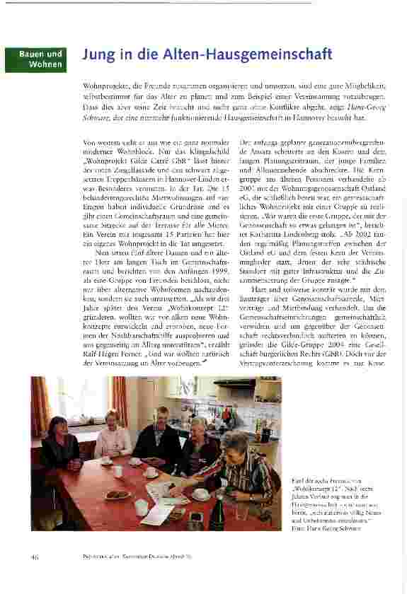 Vorschauseite 1: Jung in die Alten-Hausgemeinschaft