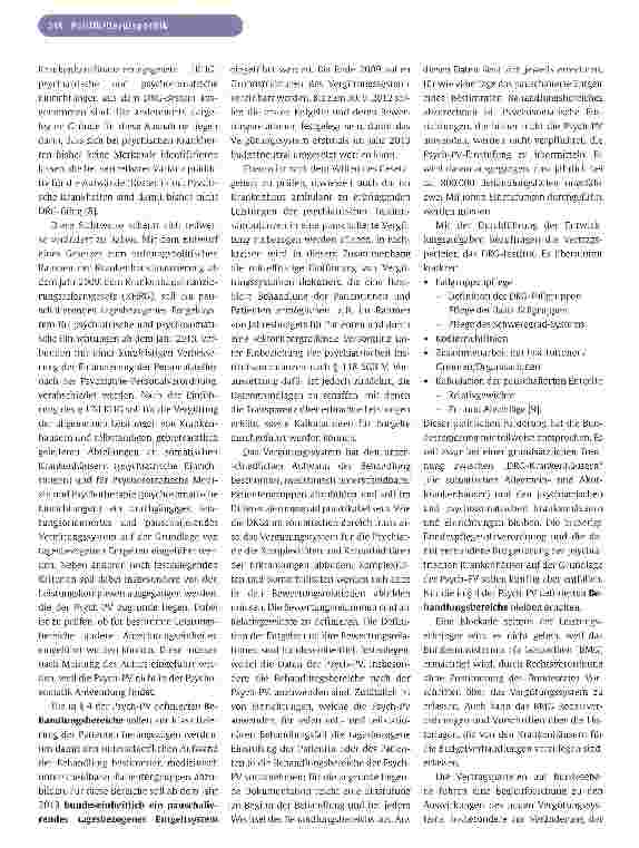 Vorschauseite 2: Kommt ein Fallpauschalensystem für psychiatrische und psychosomatische Kliniken?