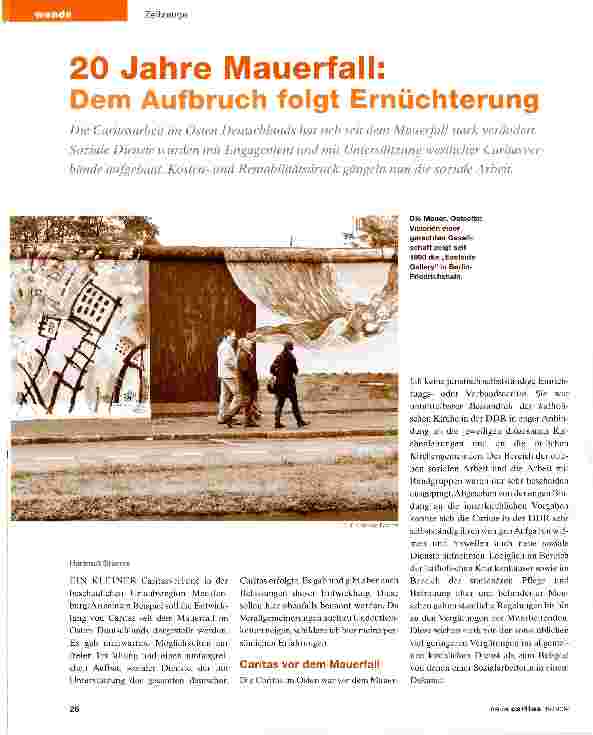 Vorschauseite 1: 20 Jahre Mauerfall: Dem Aufbruch folgt Ernüchterung