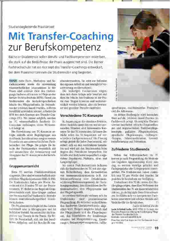 Vorschauseite 1: Mit Transfer-Coaching zur Berufskompetenz