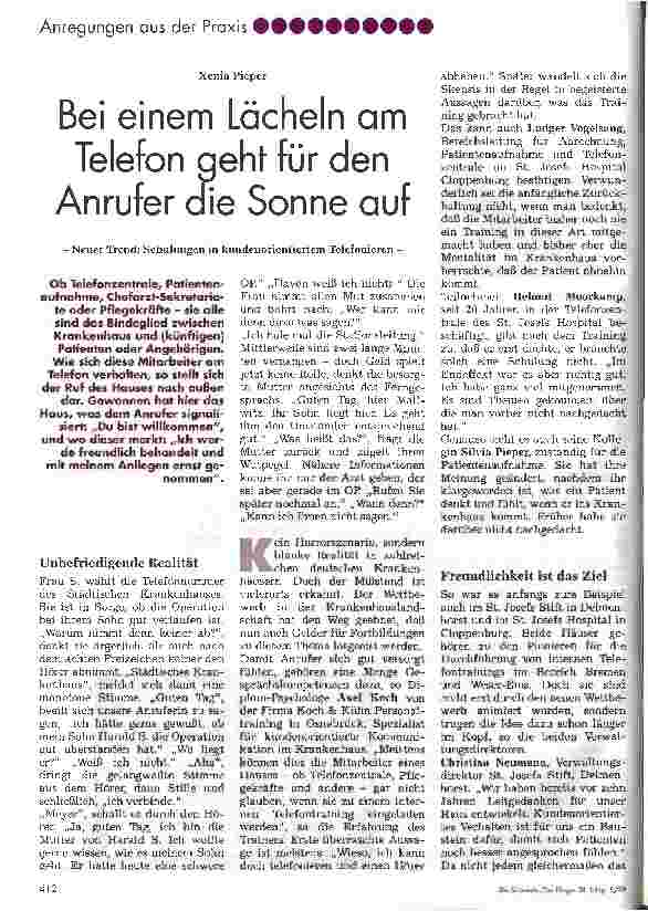 Vorschauseite 1: Bei einem Lächeln am Telefon geht für den Anrufer die Sonne auf Neuer Trend: Schulungen in kundenorientiertem Telefonieren