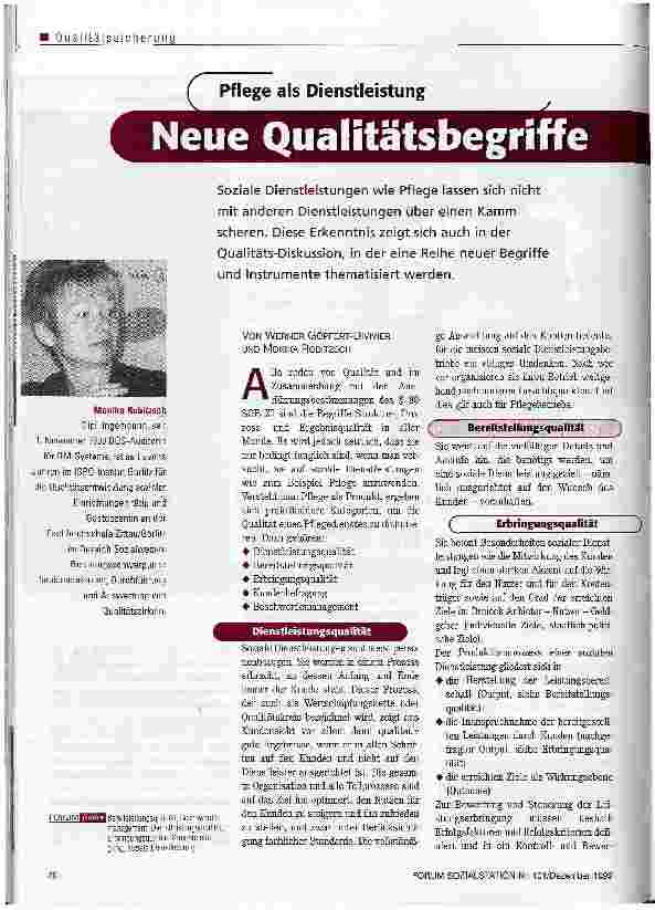 Vorschauseite 1: Neue Qualitätsbegriffe