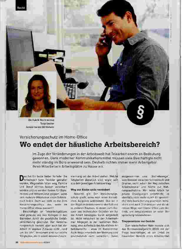 Vorschauseite 1: Wo endet der häusliche Arbeitsbereich?