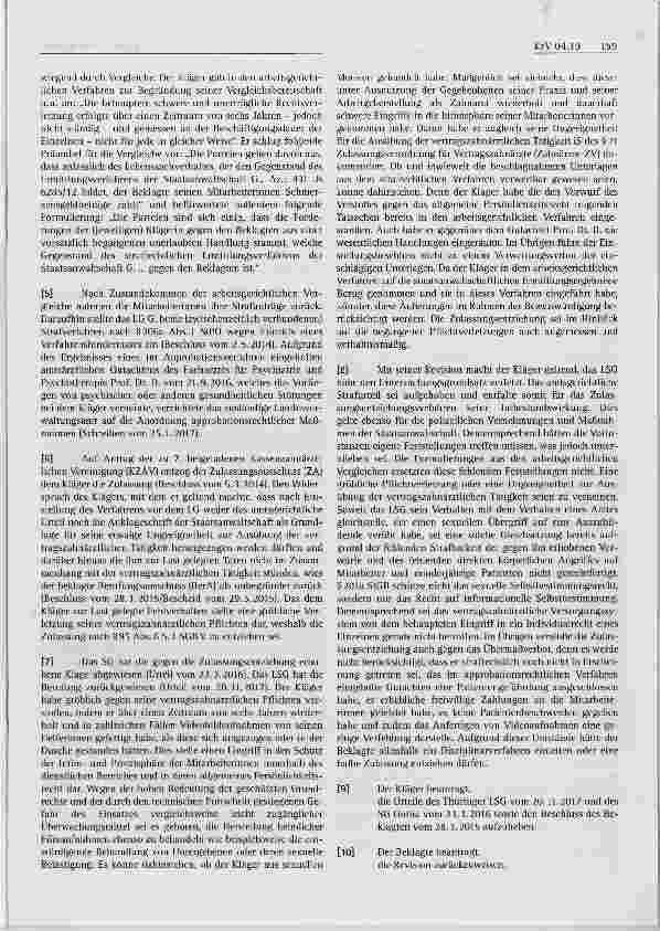 Vorschauseite 2: Vertrags(zahn)ärztliche Versorgung Zulassungsentziehung wegen Verfehlung außerhalb des Kernbereichs der vertrags(zahn)ärztlichen Tätigkeit