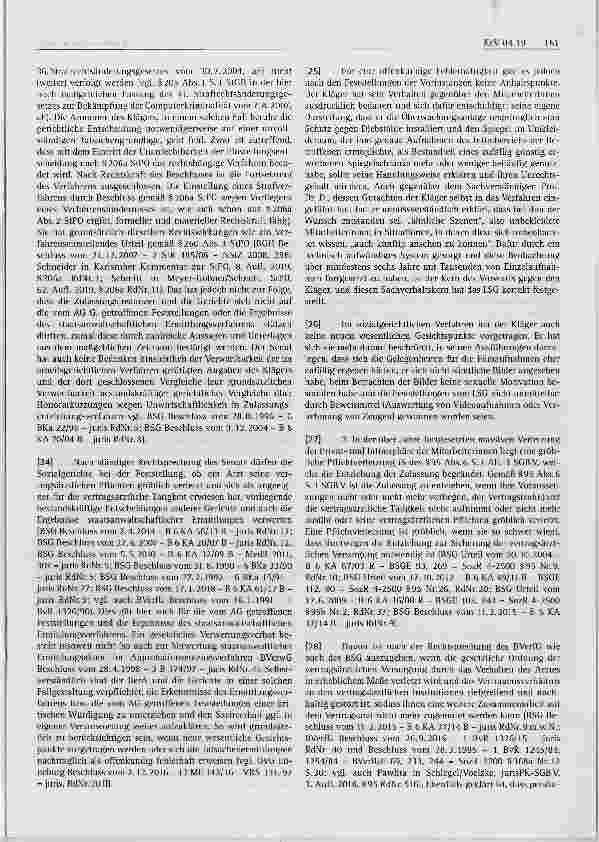 Vorschauseite 4: Vertrags(zahn)ärztliche Versorgung Zulassungsentziehung wegen Verfehlung außerhalb des Kernbereichs der vertrags(zahn)ärztlichen Tätigkeit