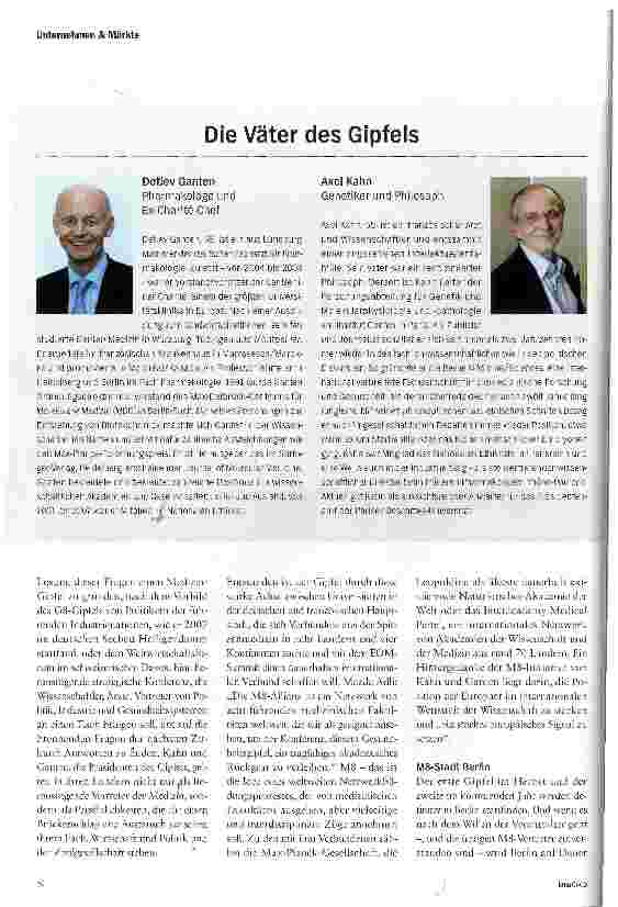 Vorschauseite 5: Der G8-Gipfel der Medizin