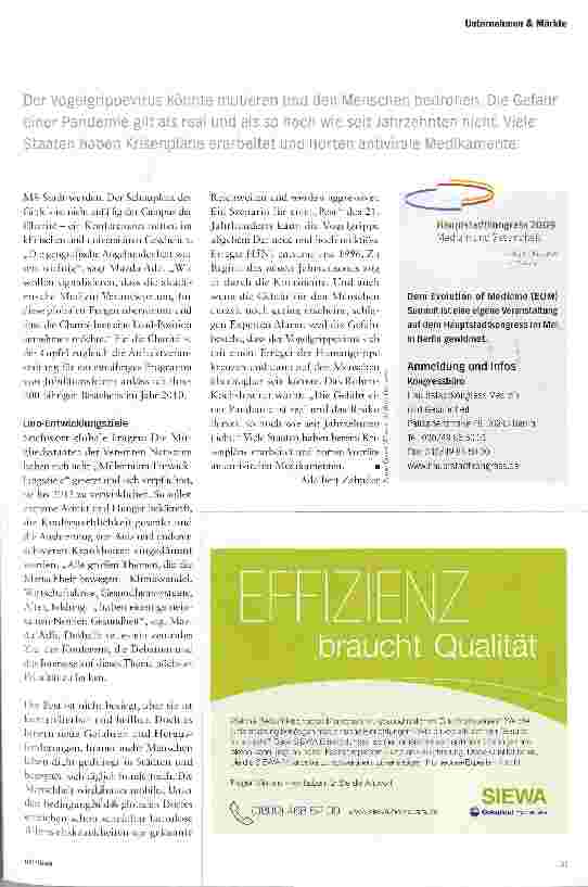 Vorschauseite 6: Der G8-Gipfel der Medizin