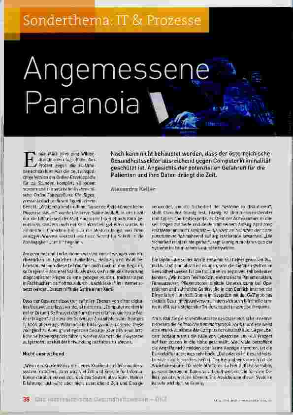 Vorschauseite 1: Angemessene Paranoia