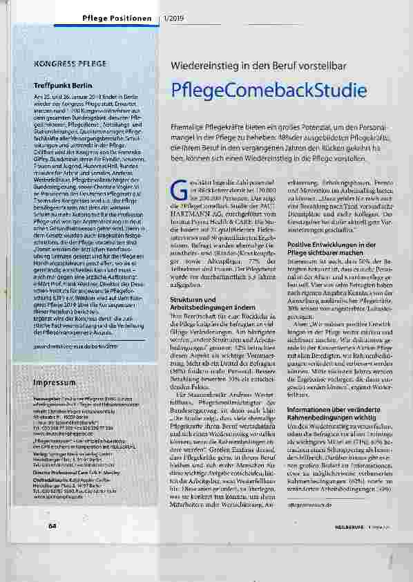 Vorschauseite 1: PflegeComebackStudie
