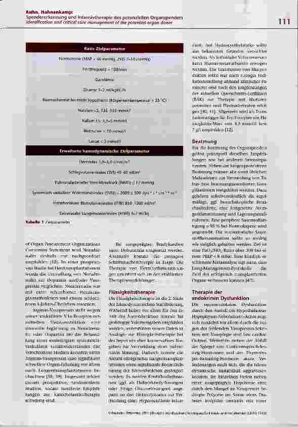 Vorschauseite 4: Spendererkennung und Intensivtherapie des potenziellen Organspenders