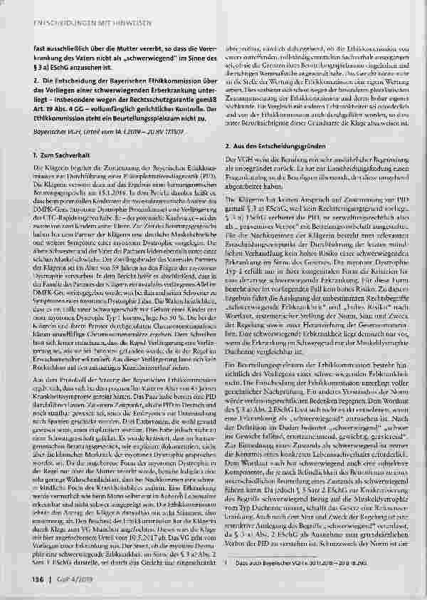 Vorschauseite 2: Präimplantationsdiagnostik Nur bei schwerwiegender Erbkrankheit