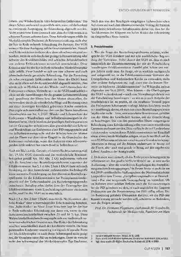 Vorschauseite 3: Präimplantationsdiagnostik Nur bei schwerwiegender Erbkrankheit