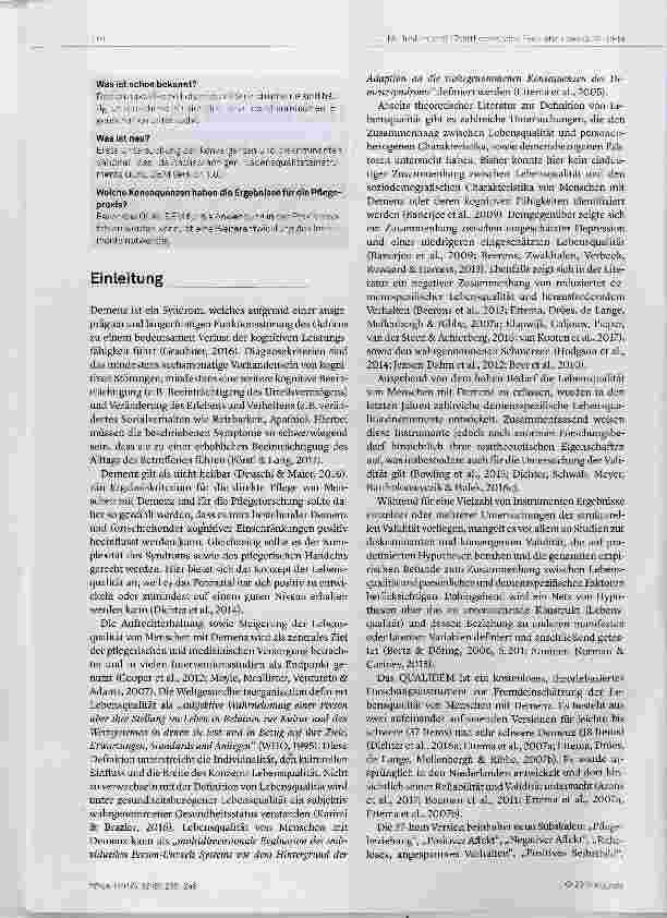 Vorschauseite 2: Interne Konsistenz und Konstruktvalidität des demenzspezifischen Lebensqualitätsinstruments QUALIDEM