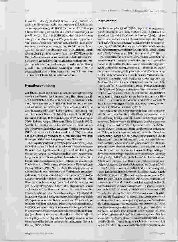 Vorschauseite 4: Interne Konsistenz und Konstruktvalidität des demenzspezifischen Lebensqualitätsinstruments QUALIDEM