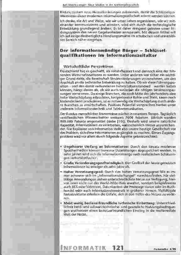 Vorschauseite 2: Neue Medien in der Krankenpflegeschule