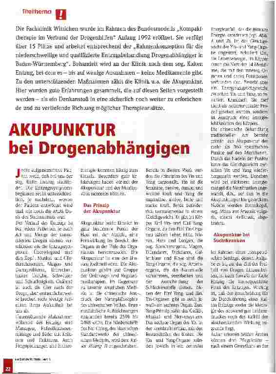 Vorschauseite 1: Akupunktur bei Drogenabhängigen