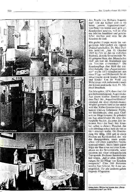 Vorschauseite 2: Krankenhäuser nach dem Krieg Das Severinsklösterchen in der Kölner Südstadt