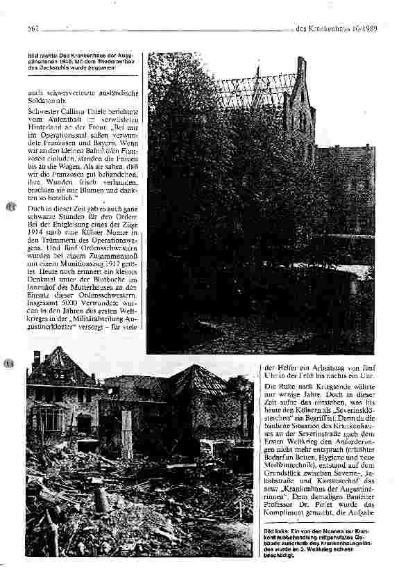 Vorschauseite 4: Krankenhäuser nach dem Krieg Das Severinsklösterchen in der Kölner Südstadt
