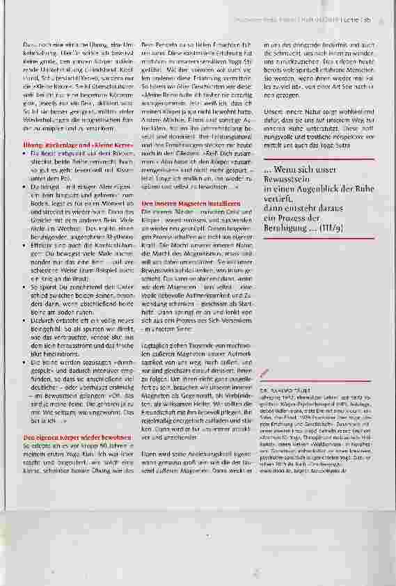 Vorschauseite 4: ZWISCHEN YOGA-WELT UND ALLTAGSWELT TEIL XI Unser innerer Magnet