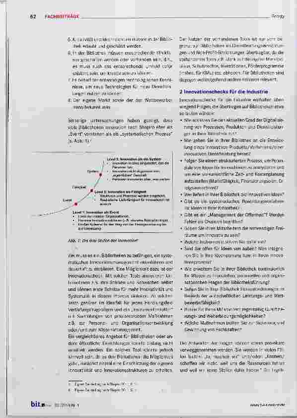 Vorschauseite 2: Innovationscheck für Bibliotheken Der Versuch eines alternativen Ansatzes