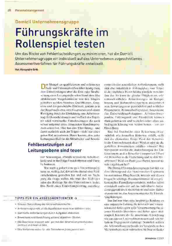Vorschauseite 1: Führungskräfte im Rollenspiel testen
