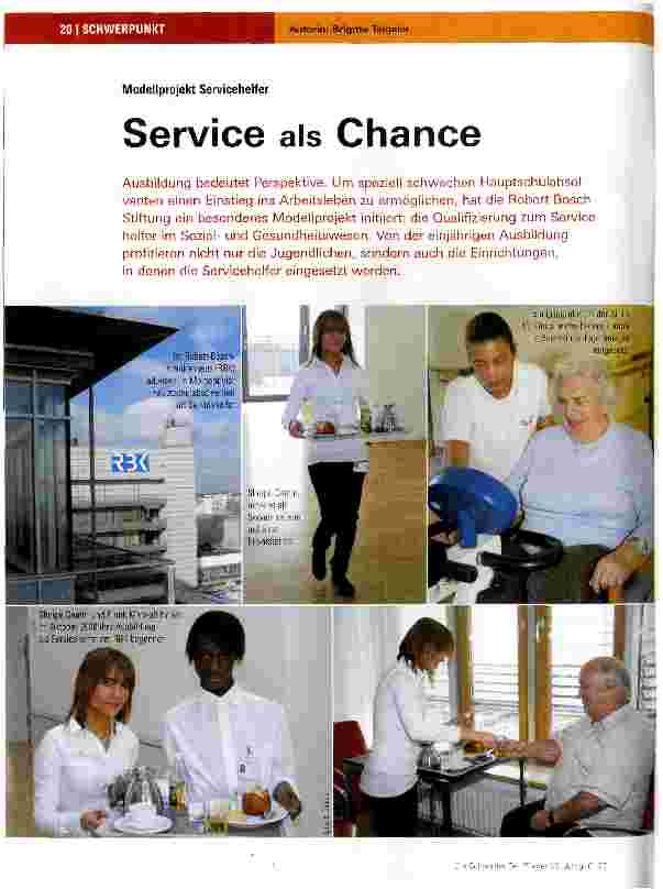 Vorschauseite 1: Modellprojekt ServicehelferService als Chance