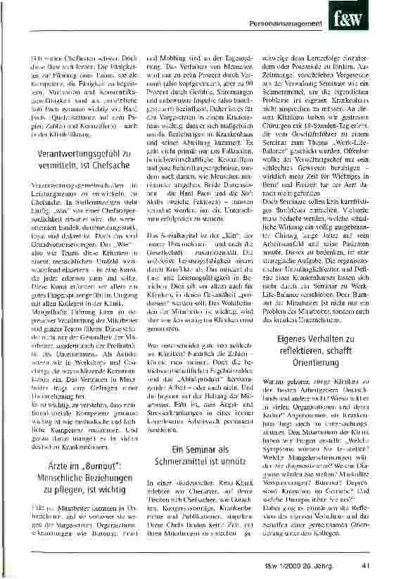 Vorschauseite 2: Aus Wertschätzung wird WertschöpfungWie Teams im Klinikum eine eingeschworene Verantwortungsgemeinschaft werden