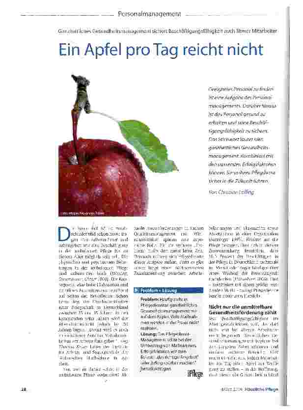 Vorschauseite 1: Ein Apfel pro Tag reicht nicht