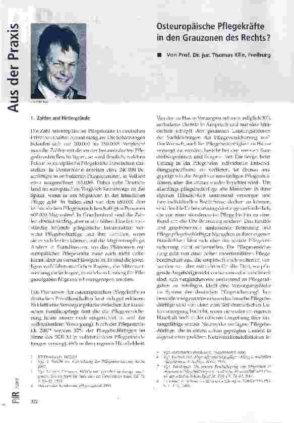 Vorschauseite 1: Osteuropäische Pflegekräfte in den Grauzonen des Rechts?