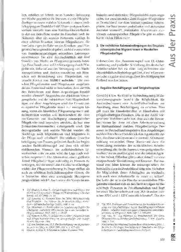 Vorschauseite 2: Osteuropäische Pflegekräfte in den Grauzonen des Rechts?
