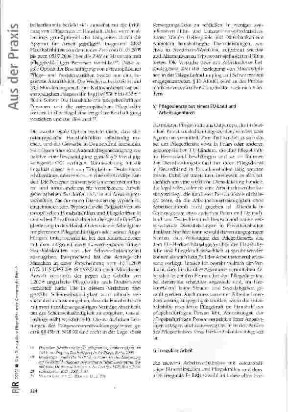 Vorschauseite 3: Osteuropäische Pflegekräfte in den Grauzonen des Rechts?