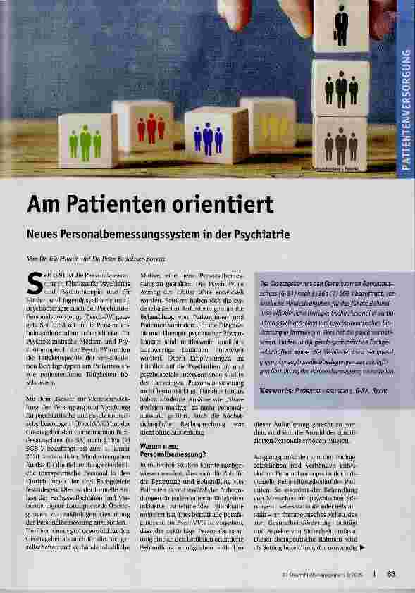 Vorschauseite 1: Am Patienten orientiert Neues Personalbemessungssystem in der Psychiatrie