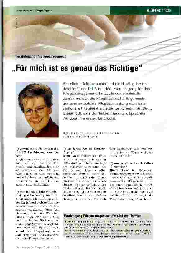 Vorschauseite 1: Für mich ist es genau das Richtige