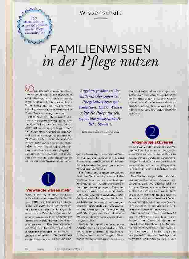 Vorschauseite 1: FAMILIENWISSEN in der Pflege nutzen