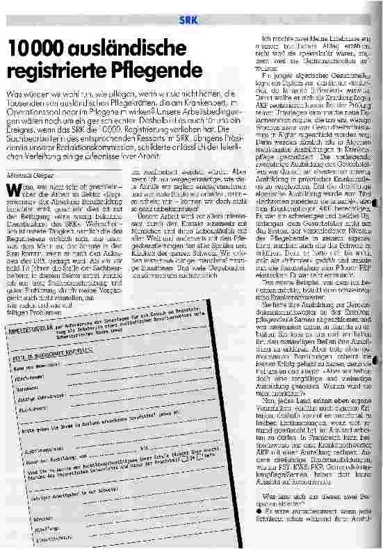 Vorschauseite 1: 10000 ausländische registrierte Pflegekräfte