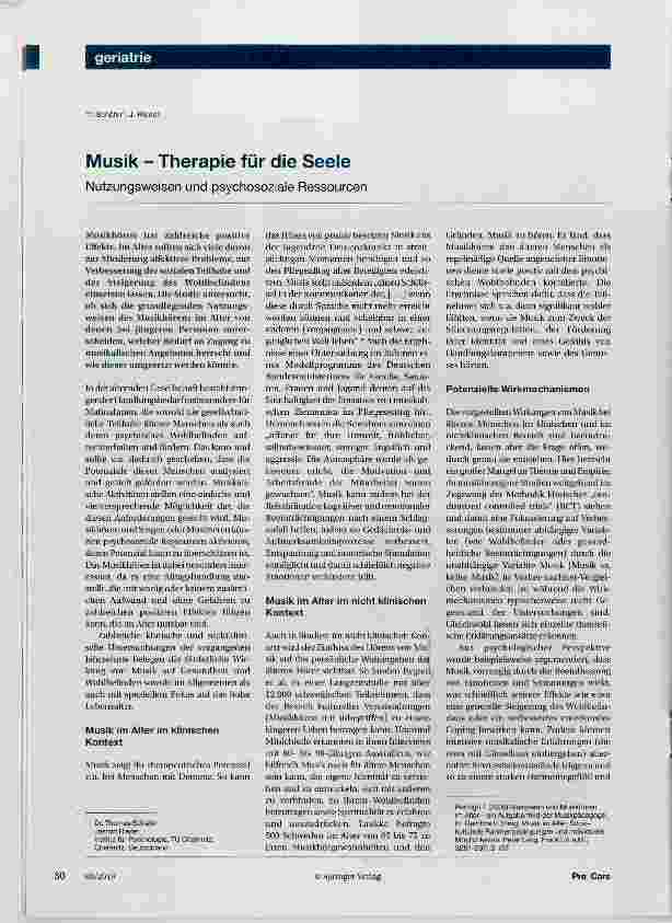 Vorschauseite 1: Musik Therapie für die Seele