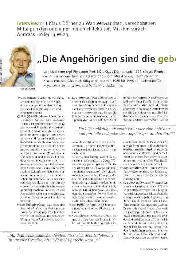 Vorschauseite 1: Die Angehörigen sind die geborenen Feinde der Profis