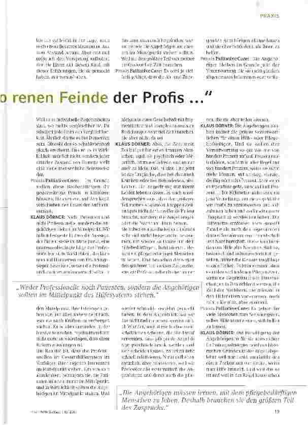 Vorschauseite 2: Die Angehörigen sind die geborenen Feinde der Profis