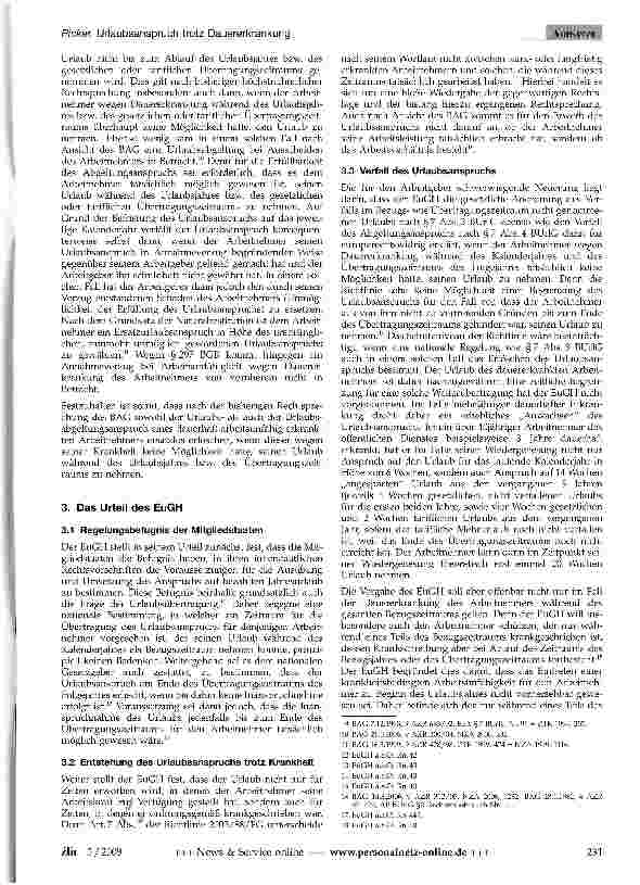 Vorschauseite 2: Urlaubsanspruch trotz Dauererkrankung: Die Schultz-Hoff-Entscheidung des EuGH und ihre Folgen