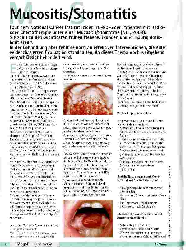 Vorschauseite 1: Mucositis/Stomatitis