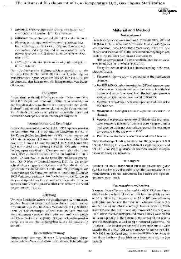 Vorschauseite 4: Evaluierung von Niedertemperatur-Wasserstoff peroxid-Plasma (NTP)-Sterilisationsverfahren